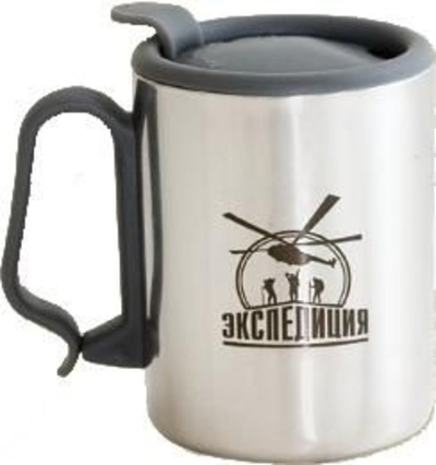 Термо-кружка из нерж. стали 350 мл. с ручкой-клипсой